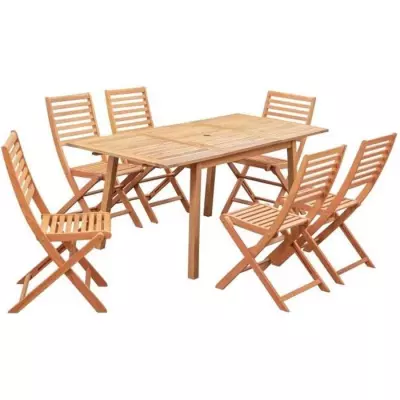 Ensemble repas de jardin extensible 4-6 pers. - Eucalyptus FSC