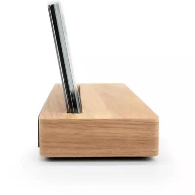 Réveil station météo THOMSON - Bois foncé - Double alarme, USB-C