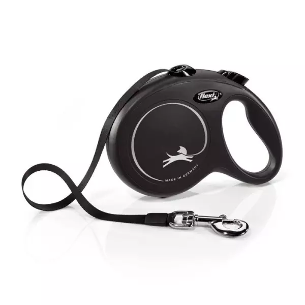 Laisse enrouleur pour chien FLEXI New CLASSIC - Taille M - 5m - Noir