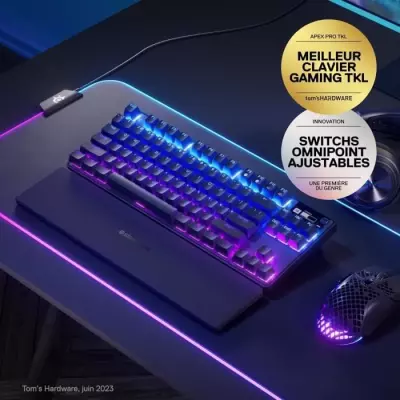 Clavier Steelseries APEX PRO TKL SANS FIL - Design Compact et Performant
