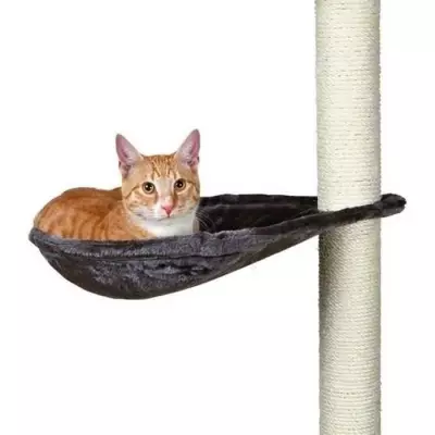 Hamac pour chat gris platinium XL - Confort et griffoir ø 40 cm