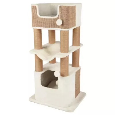 Arbre à chat TRIXIE LUCANO - 110 cm - Blanc/Taupe