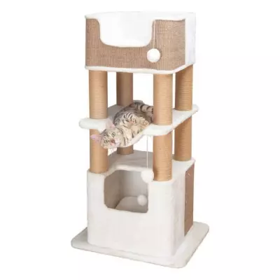 Arbre à chat TRIXIE LUCANO - 110 cm - Blanc/Taupe