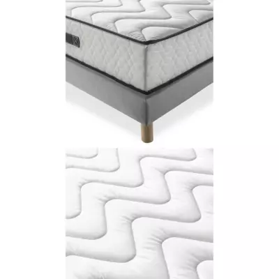 Ensemble Matelas + Sommier 140x190 cm - Confort Mousse - DEKO DREAM HOTEL