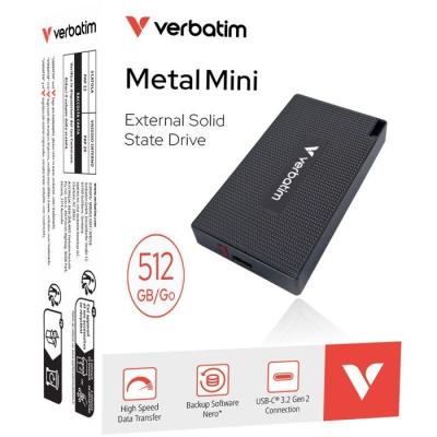 Disque SSD externe - VERBATIM - Metal Mini - 512 Go