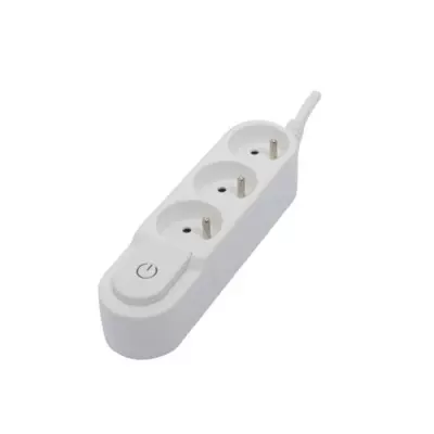 Bloc multiprise CHACON 3 prises avec interrupteur - Câble 1,5m Blanc