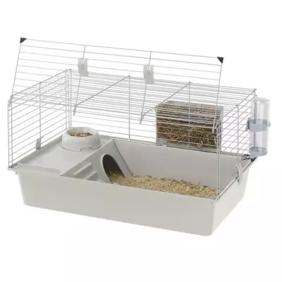 Cage cochons d'Inde - Maisonnette, gamelle, ratelier et abreuvoir