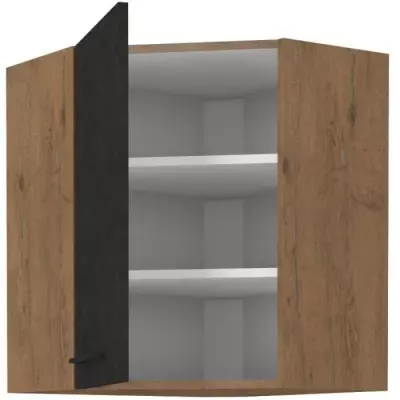 Meuble d'angle ROCK - Décor chêne/gris - 1 porte - L58 x H72 cm
