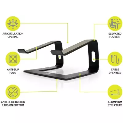 Support ergonomique en aluminium pour ordinateurs portables de 10'' à 15,6'' - Compact et robuste