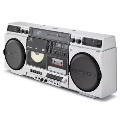 Ghetto Blaster - MEDION - Vintage - DAB+ - CD/Cassette/USB/MP3 - 2x10W RMS - Silver