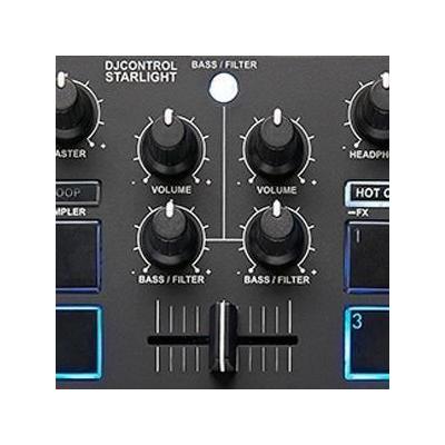 HERCULES DJ CONTROL STARLIGHT - Contrôleur DJ USB portatif - 2 pistes - 8 pads - Carte son intégrée - Serato DJ Lite inclus