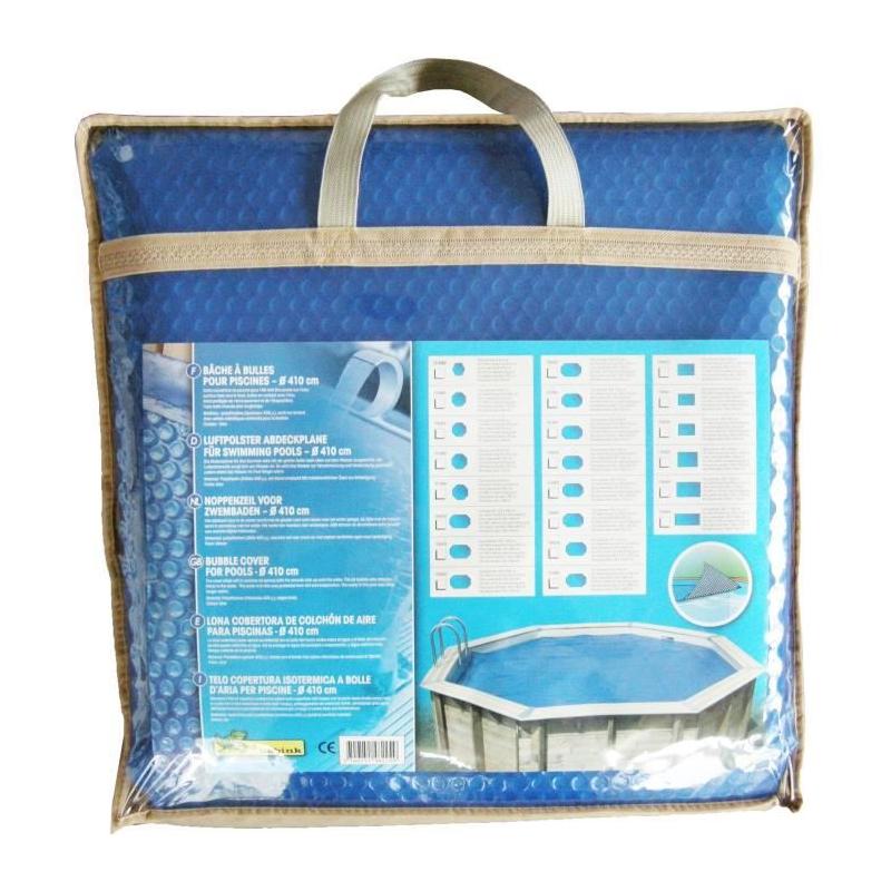 Bâche à bulles pour piscine bois UBBINK 350x650 Bleue - 400 microns