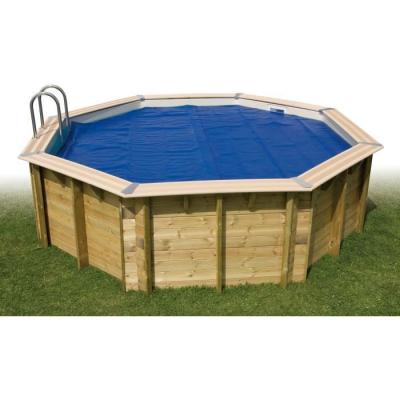 Bâche à bulles pour piscine bois UBBINK 350x650 Bleue - 400 microns