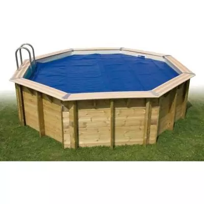 Bâche à bulles pour piscine bois UBBINK 350x650 Bleue - 400 microns