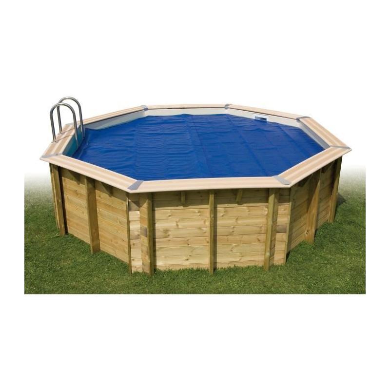 Bâche à bulles pour piscine bois UBBINK 350x650 Bleue - 400 microns