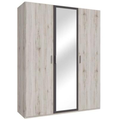 Armoire de chambre moderne - ADRIA - Chene cendré / Gris foncé