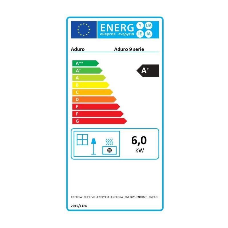 Poêle à bois ADURO 9.1 - Design Noir - 6 KW