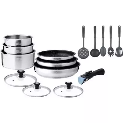 Batterie de cuisine induction Arthur Martin AM1275 - 15 pièces - Poignée amovible