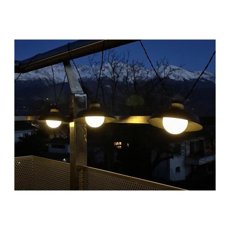 Guirlande solaire Luna - 5m - Noir - Rechargeable USB