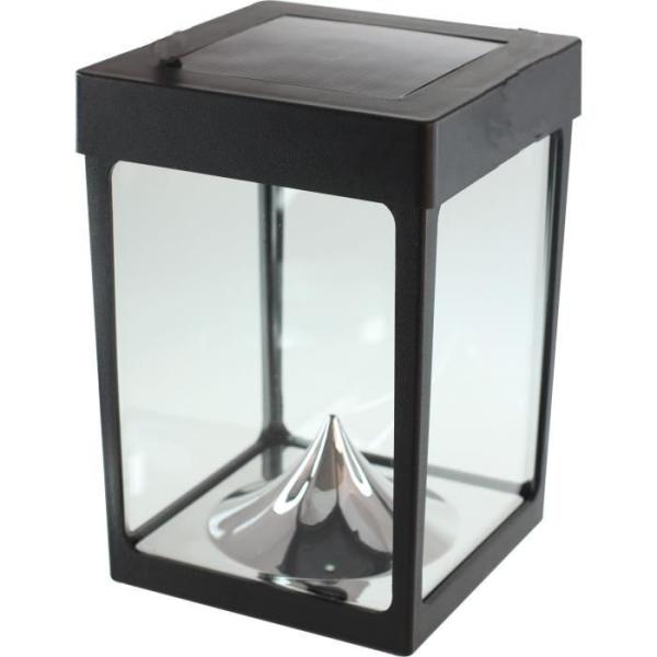 Mini photophore solaire pour table - Parois en verre - Noir