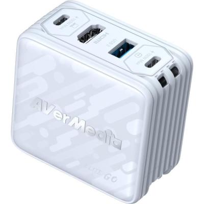 Chargeur GaN AVERMEDIA 100W + Capture Vidéo FHD GC313Pro Blanc