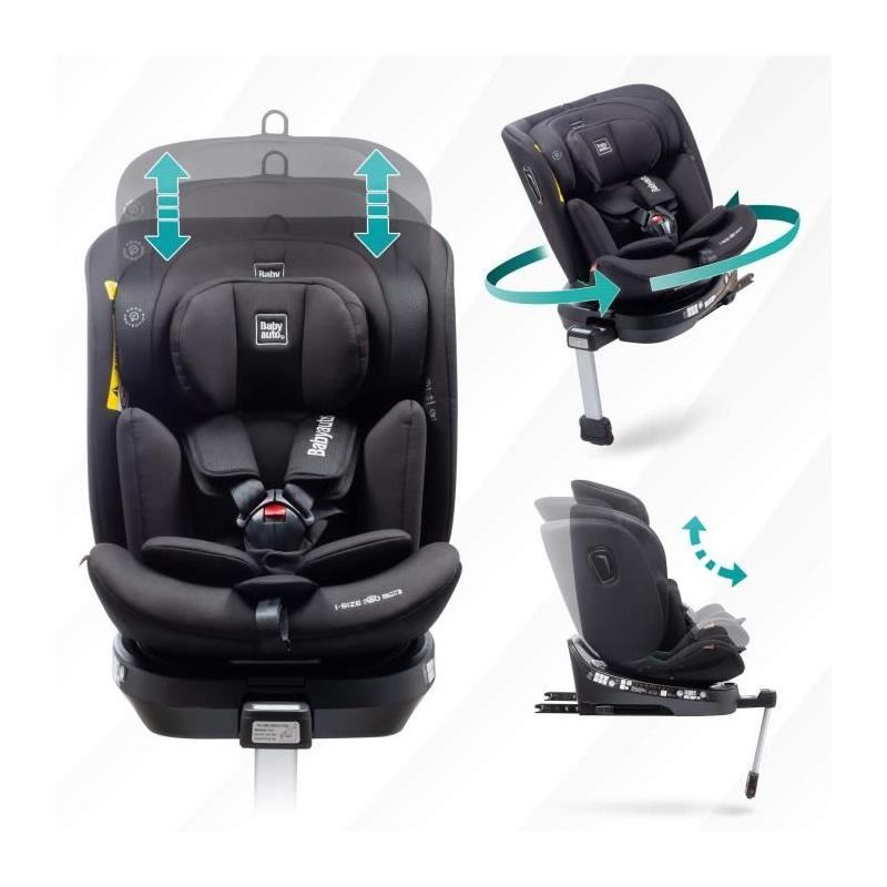 Siège auto pivotant 360° - BABYAUTO AITANA GREY ANTHRACITE - Naissance à 12 ans