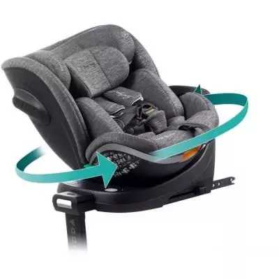 Siège auto BABYAUTO SCUDDA GREY DOBBY - Pivotant 360° - I-Size - ISOFIX