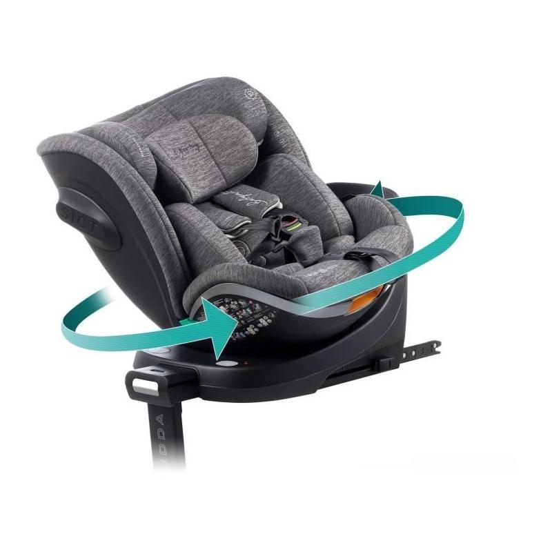 Siège auto BABYAUTO SCUDDA GREY DOBBY - Pivotant 360° - I-Size - ISOFIX