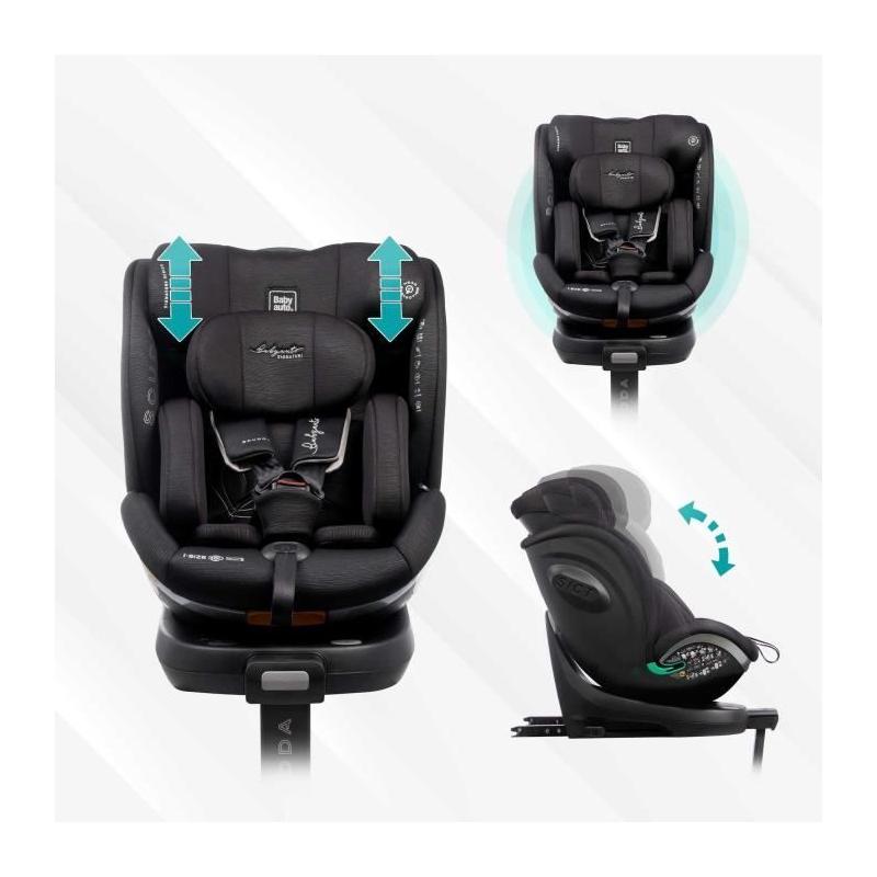 Siège auto BABYAUTO SCUDDA GREY DOBBY - Pivotant 360° - I-Size - ISOFIX