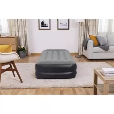 Bestway Matelas gonflable Tritech 1 place avec pompe électrique intégrée et revêtement antimicrobien 191 x 97 x 46 cm