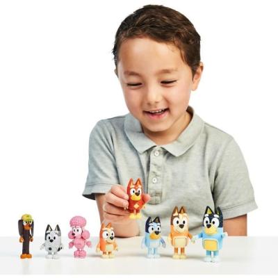 Figurines BLUEY - Coffret 8 personnages articulés - Univers de la série