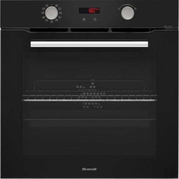 Four multifonction encastrable - Pyrolyse - BRANDT - BXP5521B - Noir - Porte froide - 59,2 x 59,2 x 60,8 cm