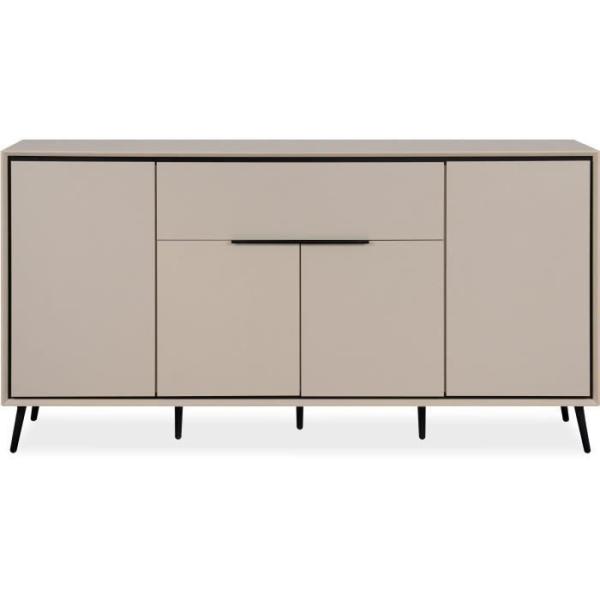 Buffet - ARONA 51B - Beige / Noir - 4 portes, 1 tiroir - 175 x 90 x 38 cm
