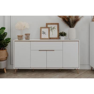 Buffet ARONA 51B Beige/Noir - 4 portes, 1 tiroir - 175 x 90 x 38 cm