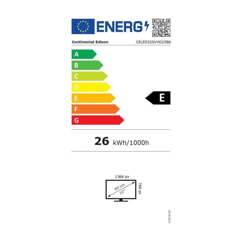 TV LED Continental Edison 32“ HD Smart Vidaa - 3xHDMI