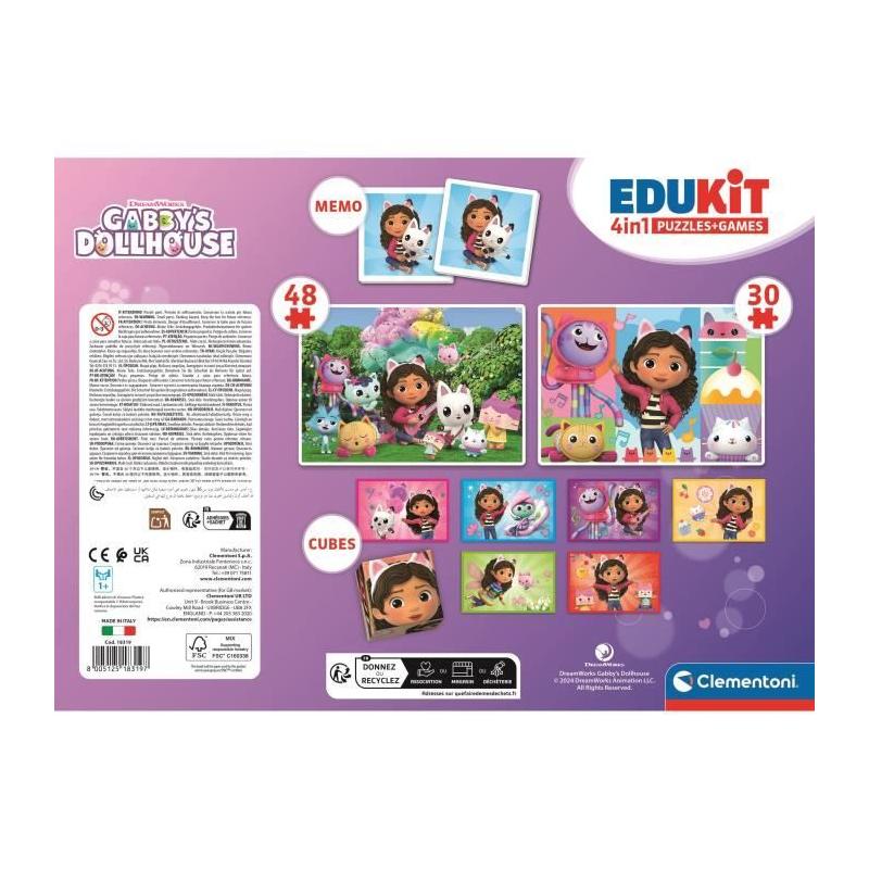 Edukit 4 en 1 Gabby et la maison magique CLEMENTONI - Jeu éducatif complet