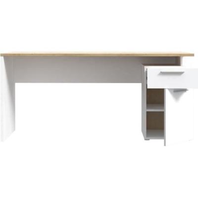 Bureau CONTRA COSTA - Design Blanc mat / Chene artisan