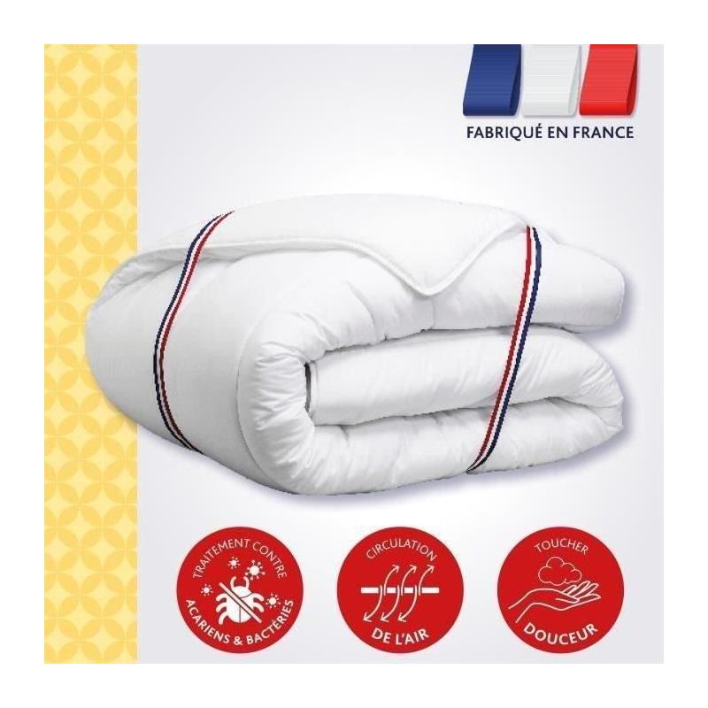 Couette anti-acariens tempérée 300gr/m² VICTORIA 140x200 cm - Blanc