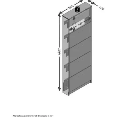 Meuble à chaussures blanc - 5 abattants - 10 paires - Fabriqué en Allemagne