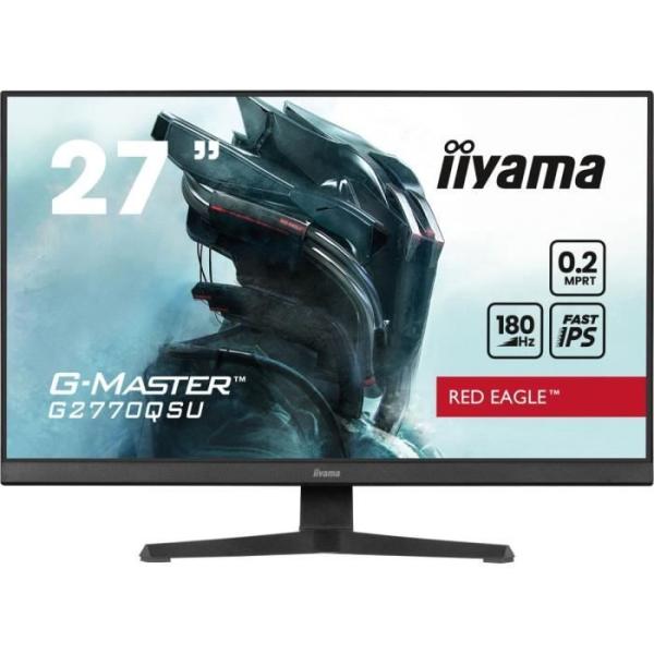 Écran PC - IIYAMA - G2770QSU-B6 - 27 QHD - Fast IPS - 180Hz - 0,2ms - HDMI/DP/USB HUB - Haut-parleurs - Noir