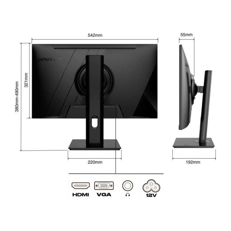Écran PC JAPANNEXT 23,8 FHD IPS - Pied ergonomique