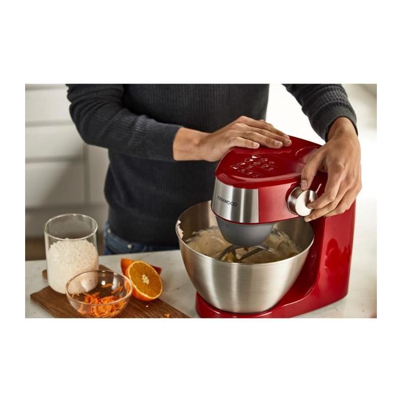 Robot pâtissier compact 1000W Kenwood - Bol 4,3L - Rouge