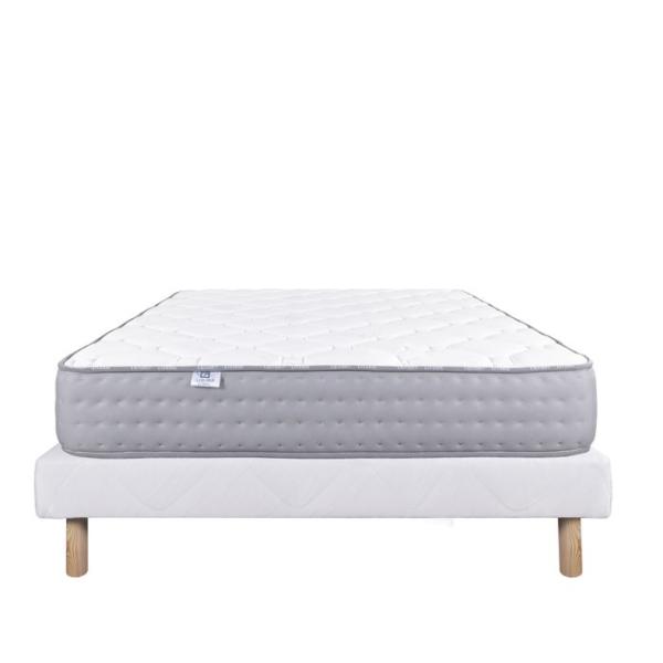 LUXURY LITERIE - Ensemble matelas + sommier - ZEN - 140 x 190 cm - Tapissier - Ferme - Face été/hiver