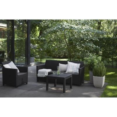 Ensemble de jardin modulable en résine tressée - Noir - KETER - 4 personnes