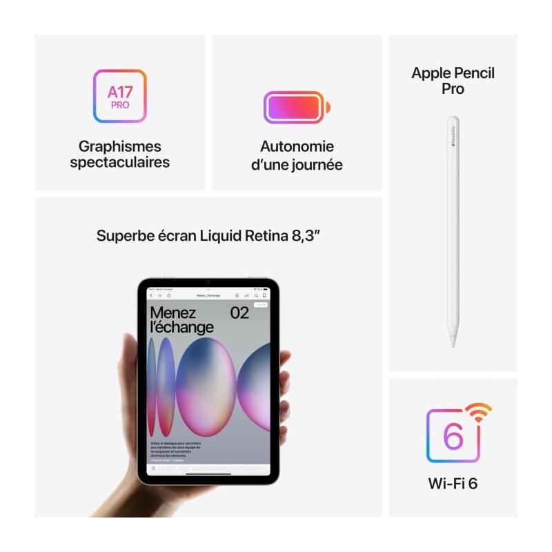 iPad mini (2024) - 8.3'' WiFi+Cellulaire 512Go Violet