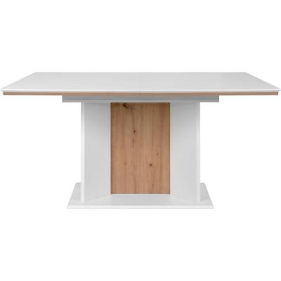 Table extensible NOVARA blanche/chêne artisan - 160/200 x 76 x 90 cm