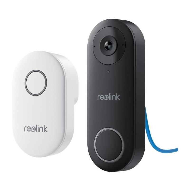 Interphone - REOLINK - D340P - Noir: Sonnette de Haute Qualité
