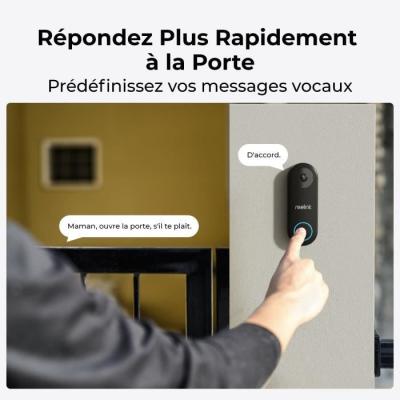 Interphone - REOLINK - D340P - Noir: Sonnette de Haute Qualité