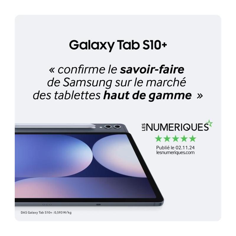 Tablette Tactile Samsung Galaxy Tab S10+ 12,4 5G 256Go Gris