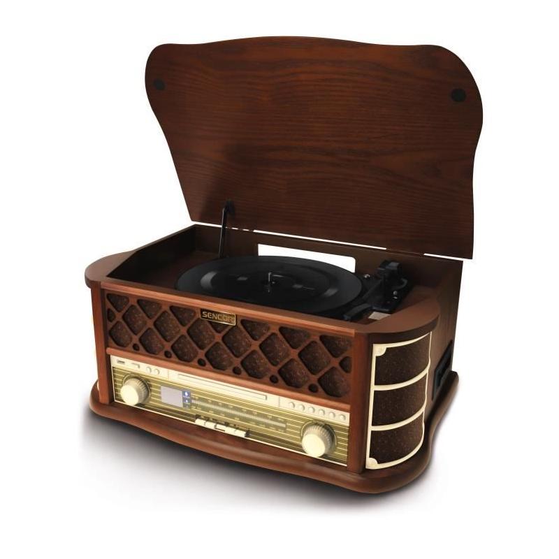 Platine rétro SENCOR STT 016 - Lecteur CD/cassettes - USB - Marron